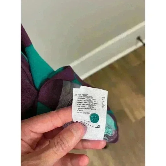 White Stuff UK Women's Midi Dress Size 16UK Purple Teal Pockets Half Sleeve L - Picture 11 of 12